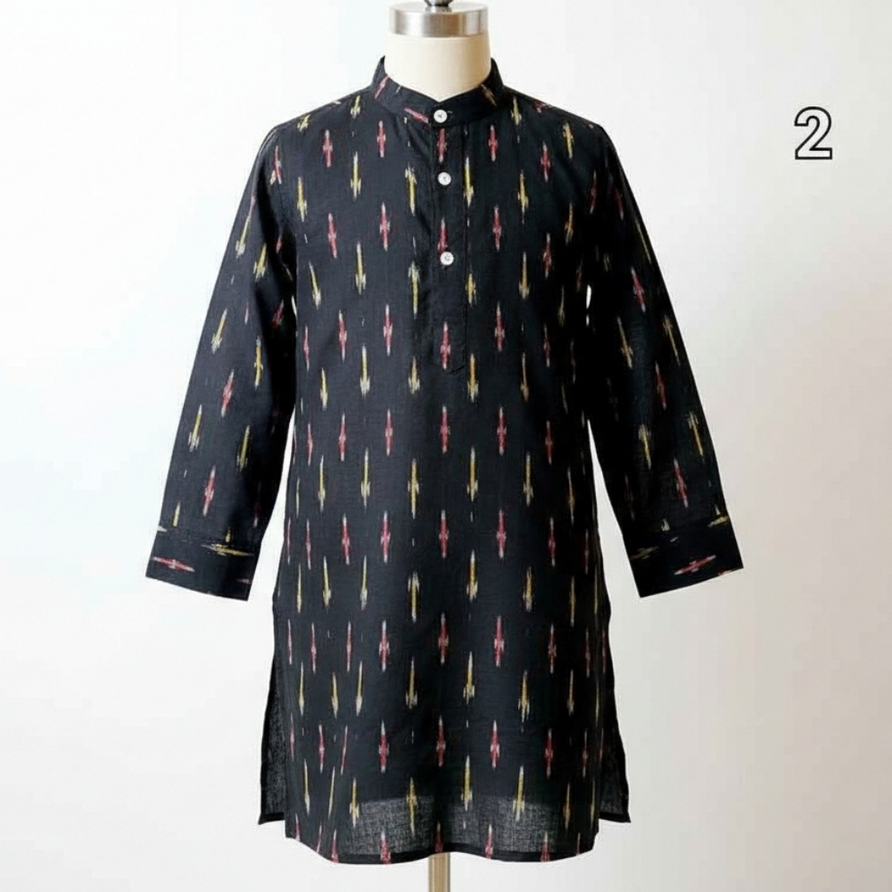 New boys Traditional Ikkat Cotton Kurta  3-4 Yr slim fit